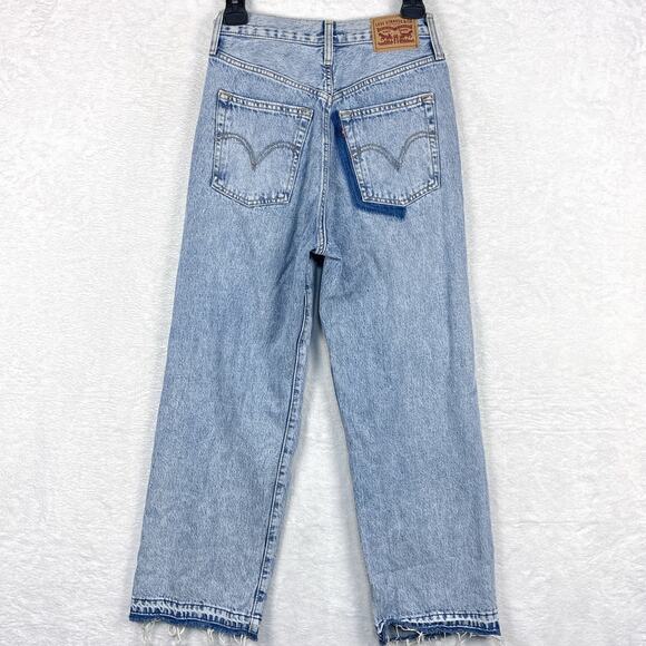 Levis Ribcage Straight Ankle Jeans Womens 27 Distressed Thrashed Skater Grunge - Picture 5 of 11